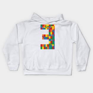 3rd Third Birthday Building Blocks Kids Hoodie